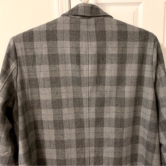 Kingsize 3/4 Gray Plaid Wool Coat 3XL Big and Tall - Picture 9 of 11